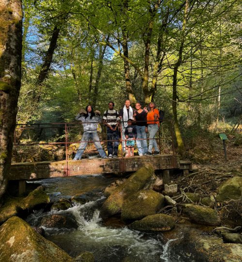 family in forest